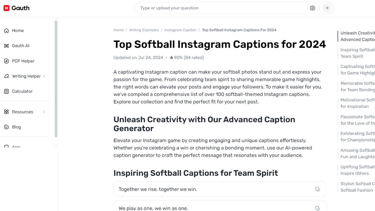 Perfect Your Softball Captions with Gauth: The Ultimate Guide for Instagram